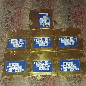 Gold Puzzle Piece Coasters